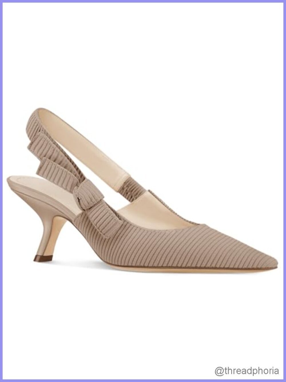 Slingback Kitten Heels Closed Pointed Toe Bowknot Knitted Slip On Work Pumps